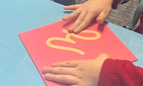 Pre-writing practice with tactile materials